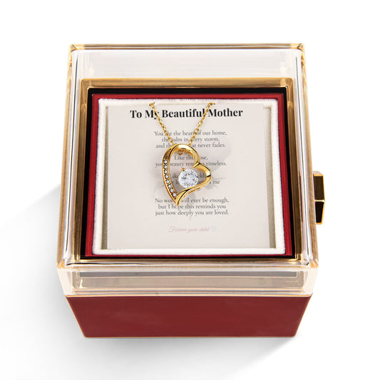 To My Beautiful Mother - Forever Rose Necklace Gift Box