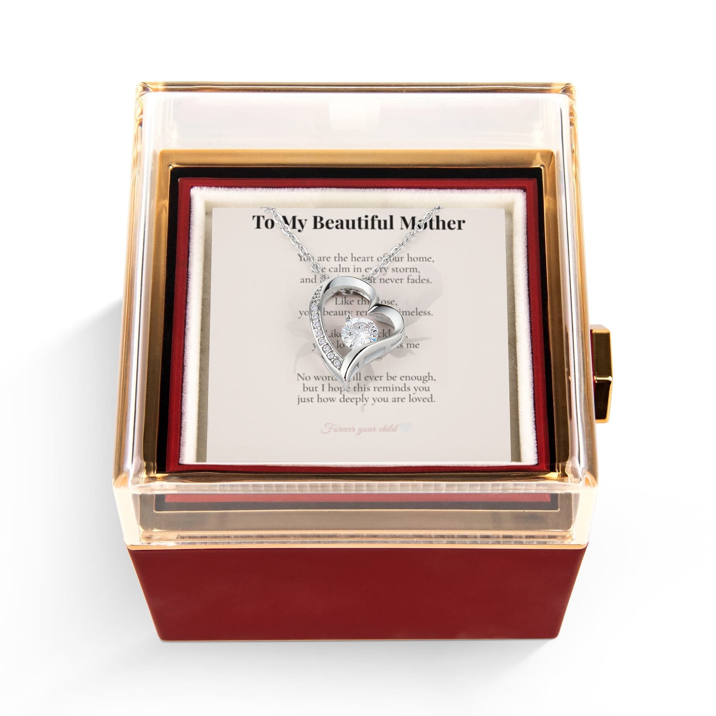 To My Beautiful Mother - Forever Rose Necklace Gift Box
