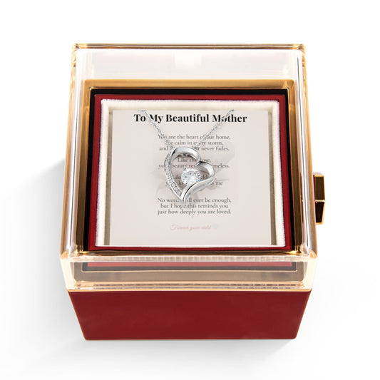 To My Beautiful Mother - Forever Rose Necklace Gift Box